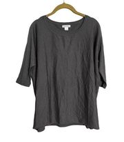 Garnet Hill Gray Silk Blend Blouse XS