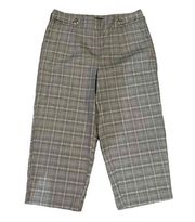 The Limited Women's Grey Plaid High Rise Wide Leg Elastic Waist Pants Size 16