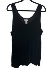 Chicos Travelers Black Slinky Knit Tank Cami Size XL