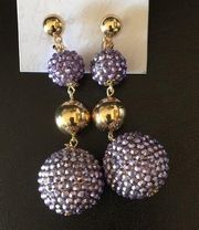 NWT XOXO 4 tier Ball Earrings Gold & Purple