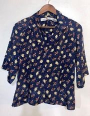 Vintage Josephine Chaus button down floral blouse - size 12