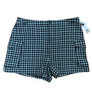 Bp. blue black mason plaid shorts high rise waist y2K size 2X NEW