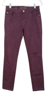 DL1961 Maroon Red Florence Instasculpt Skinny Jeans Mid-Rise Women's 27