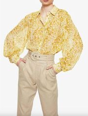 Anine Bing Caleb Shirt, Marigold Leopard