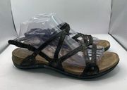 Dansko Sandals Size 40 US 9.5 Jovie Comfort Cork Footbed Bronze Brown Flats