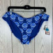NWT Johnny Was Women's Yao Hipster Bikini Bottom 3X Blue Floral Pattern $98