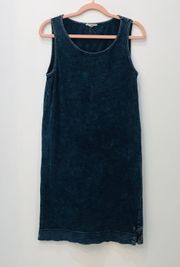 Boutique Navy Blue acid wash comfy dress sz small. 