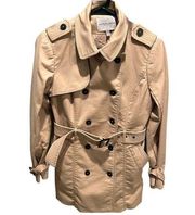 Carolina Belle Montreal double breasted tan trench coat women’s size XS