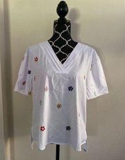 NWT Y2K T-shirt Flower Print V-Neck Loose T-Shirt 90s vibes size XL