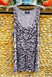 Lauren Moshi White/Black Guns Tank Top as seen on Paris Hilton. Size Large. NWT