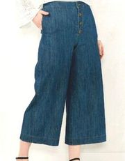 LC Lauren Conrad Denim look light wide leg culottes never worn