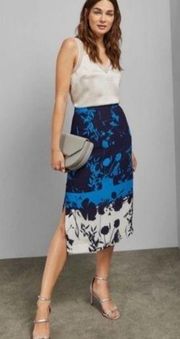 NWT Ted Baker London Selaah Bluebell Side Slit Midi Skirt 1 (0-2)