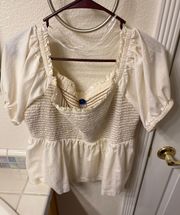 Baby Off-Shoulder Smocked Babydoll Blouse