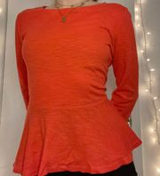 Essentials Orange Peplum Top