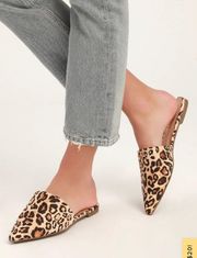 Lorena Leopard Suede Pointed Toe Slides