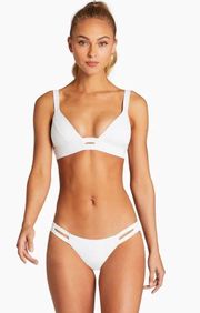 NWT New  Neutra Bralette Bikini Top & Hipster Bottom Set Size Large White Ecolux