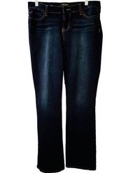 Liverpool Jeans Womens 8/29 Blue Sadie Straight Mid Rise Dark Wash Denim