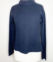 & Other Stories Black Wool Blend Mock Neck Sweater Small