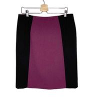 Halogen Black & Plum Purple Colorblock Career Pencil Straight Skirt