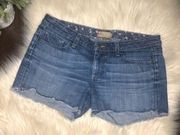 Paige silver lake distressed hem denim shorts sz 31