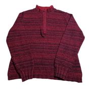 Woolrich Women's Ruby Red Quarter 1/4 Zip Pullover Sweater Size Large Wool Blend