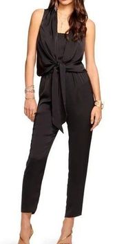 Ramy Brook Dorothy Black Convertible Satin Jumpsuit