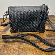 Black Faux Leather Crossbody