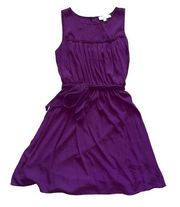 Ann Taylor Loft Purple High Waist Belted Sleeveless Dress Size 6