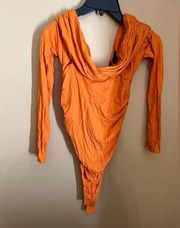 NWT h:ours small orange bodysuit