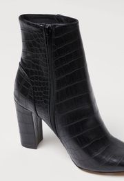 Crocodile Heeled Boots