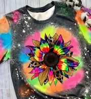 New! Boho tie dye splatter rainbow sunflower T Shirt