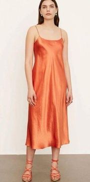 . Satin Slip Dress in Burnt Orange XL NWT