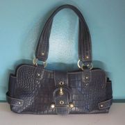 Franco Sarto Dark Blue Leather Handbag 15" X 8"