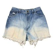 Wrangler Vintage  High Rise Bleached Ombré Cut Off Denim Jean Shorts Women’s 12