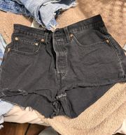 Black Vintage 501 Denim Shorts