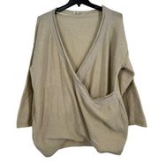 NWOT‎ Free People Intimately Women's Oversized Wrap Sweater in Beige Size Large