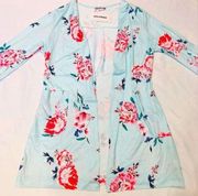NWT Ecowish XL Baby Blue Mint Floral Rose Cardigan with Pockets Vintage Y2k