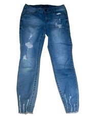 Blue Spice distressed cropped skinny jeans