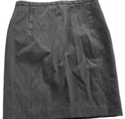Express Skirt Womens 6 Grey Slit Back Pencil A Line Mini Career Business Poly