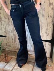 dark blue bootcut jeans