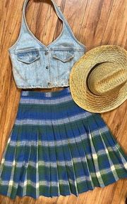 Vintage Plaid pleated skirt !