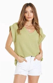 Dear John CAMILA DROP SHOULDER TOP GREEN MEADOW