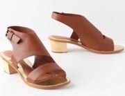 Anthropologie Leifsdottir Brown Block Heel SIZE 9