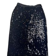 Simply Vera Vera Wang Womens Sequin Black Pencil Skirt Sz M