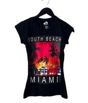 Surf Style South Beach T Shirt Beach Casual Sport Fitness Active Cotton Blend S