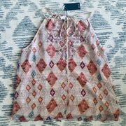 Greylin Boho Tank Embellished Tribal Women Top NWT