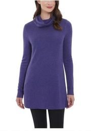 New NWT Adrienne Vittadini Purple Comfy Cowl Neck Tunic Sweater Size Medium M