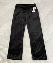 NWT  Black Lace Up Velour Pants Size XS