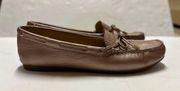 Michael Kors Sutton Moccasin Loafers Gold Rose Metallic Leather Size 11 M