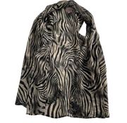 Romeo & Juliet Couture Vest Womens Small Black Tan Zebra Print Sleeveless Sheer